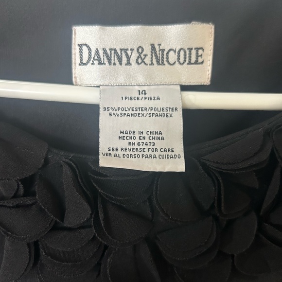 Danny & Nicole Black Dress with Bold Floral Design - Picture 6 of 9